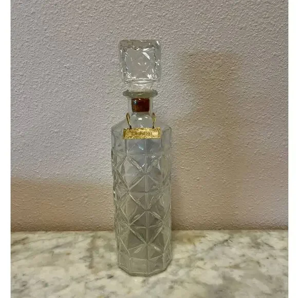 Vintage antique round Vodka cut glass decanter - Picture 7 of 8